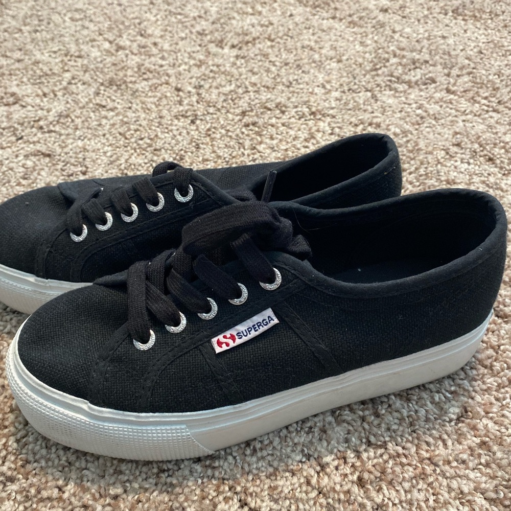 Superga 2740 Platform Sneakers. Black - Picture 2 of 7